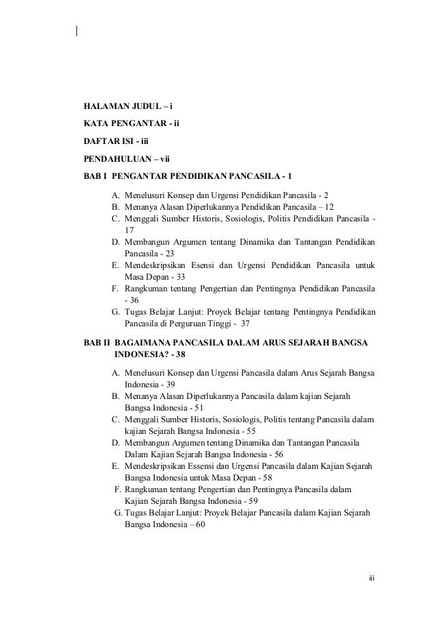 A Daftar Isi Pendidikan Pancasila