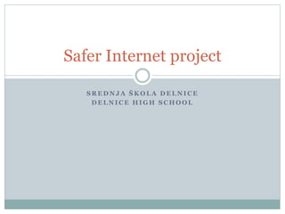 S R E D N J A Š K O L A D E L N I C E
D E L N I C E H I G H S C H O O L
Safer Internet project
 
