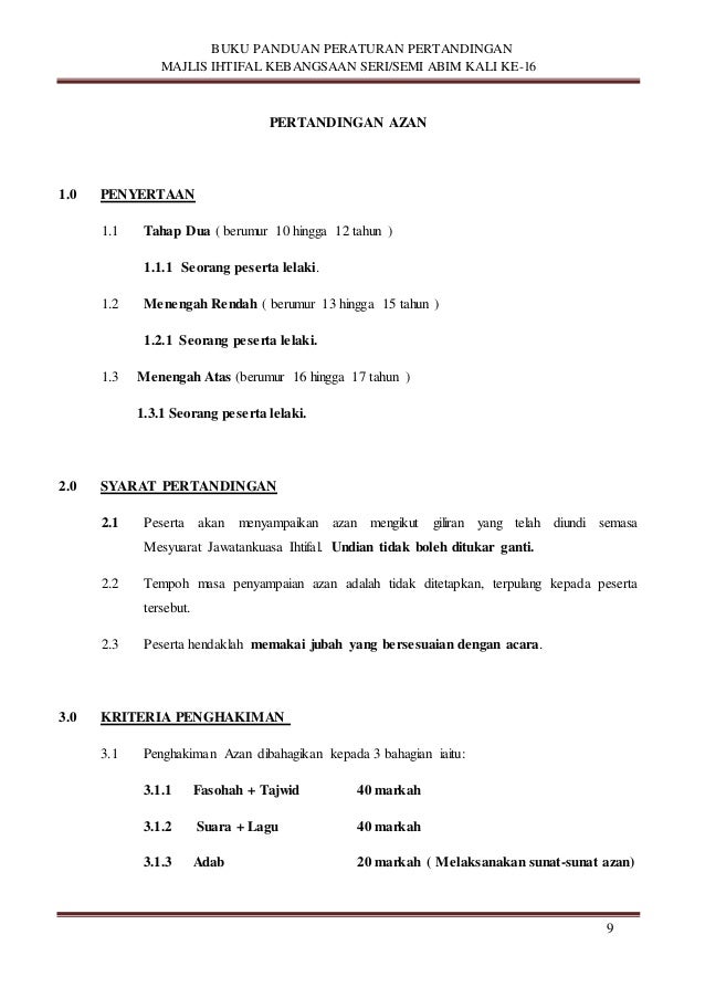 Buku Panduan Peraturan Pertandingan