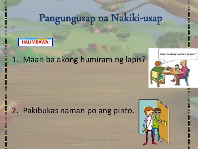 5 Halimbawa Ng Pakiusap Na Pangungusap