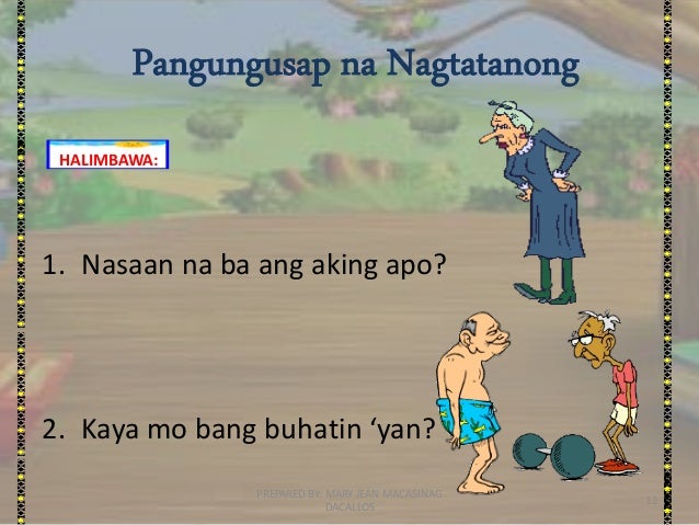 bantas worksheet 1 grade PANGUNGUSAP URI SA NG AYON GAMIT 4 GRADE FILIPINO