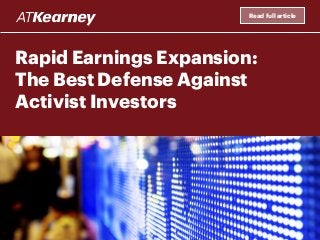 Rapid Earnings Expansion:
The Best Defense Against
Activist Investors
Read full article
 