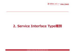 18Copyright © Interop Tokyo 2016 ShowNet NOC Team
2. Service Interface Type種別
 