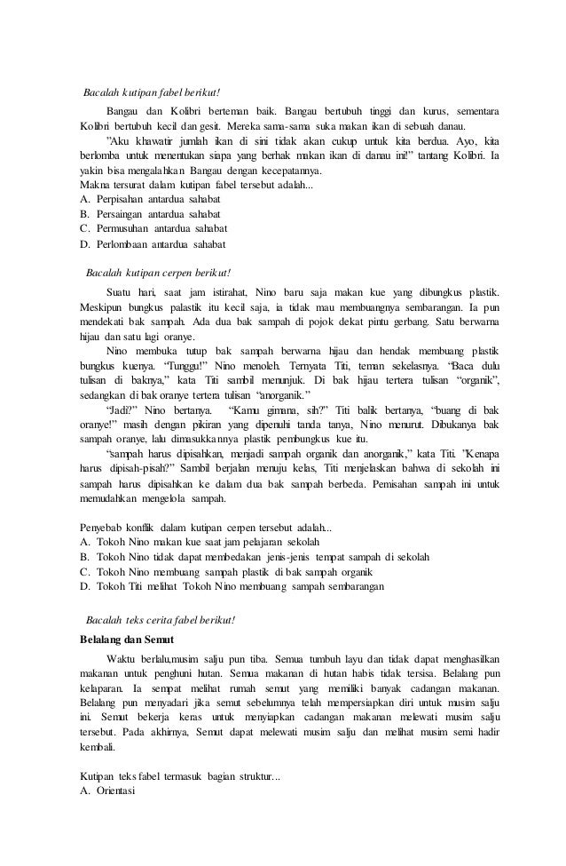 Latihan Soal B Indonesia