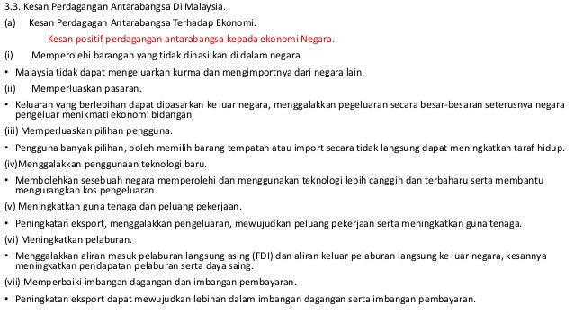Bab 3 Perdagangan Antarabangsa Dan Imbangan Pembayaran