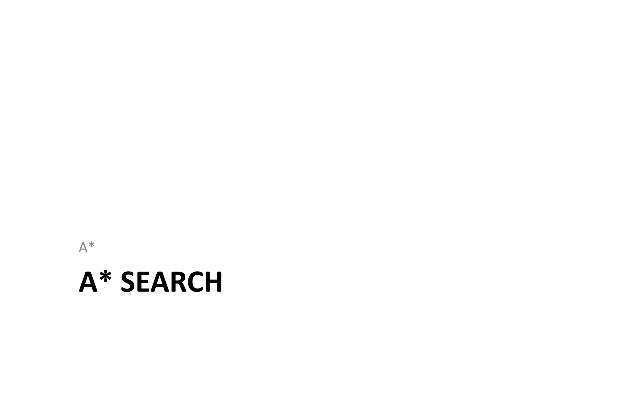 A* SEARCH
A*
 