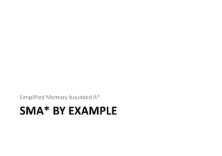 SMA* BY EXAMPLE
Simplified Memory-bounded A*
 