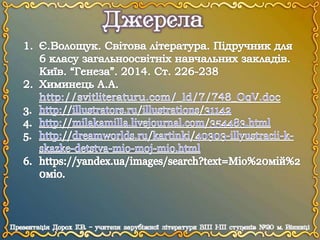 А.Ліндгрен "Міо, мій Міо". Урок 2