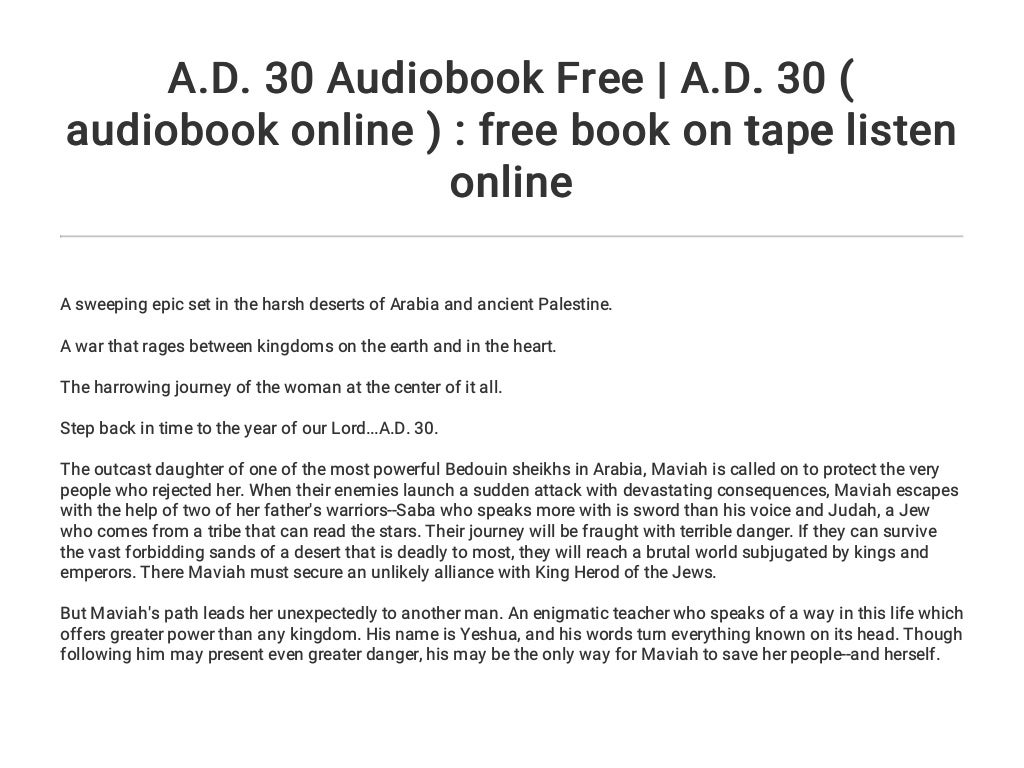 A.D. 30 Audiobook Free A.D. 30 ( audiobook online ) free book on tape listen online