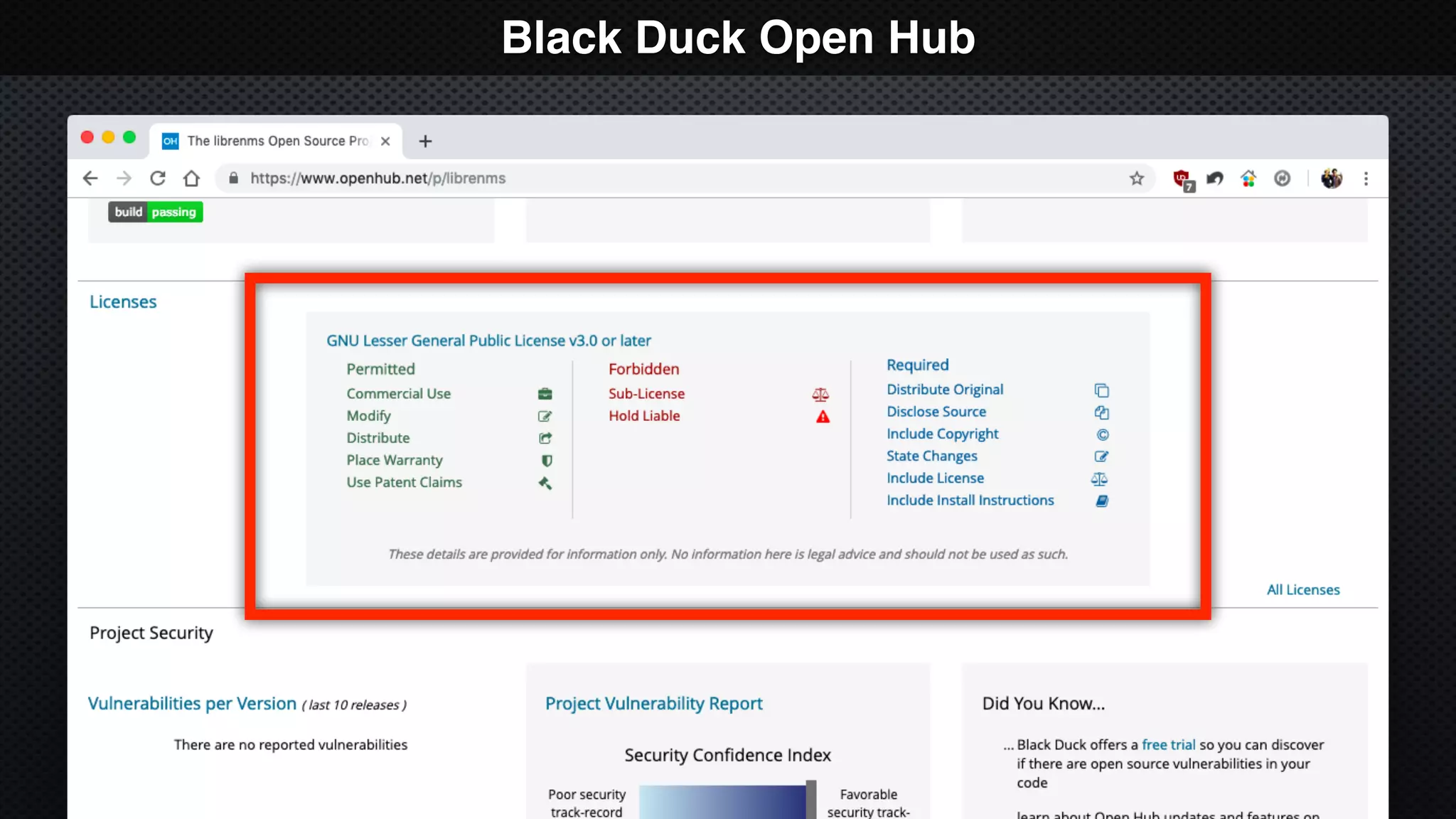 Black Duck Open Hub
 