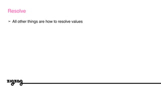 ➢ All other things are how to resolve values
Resolve
 