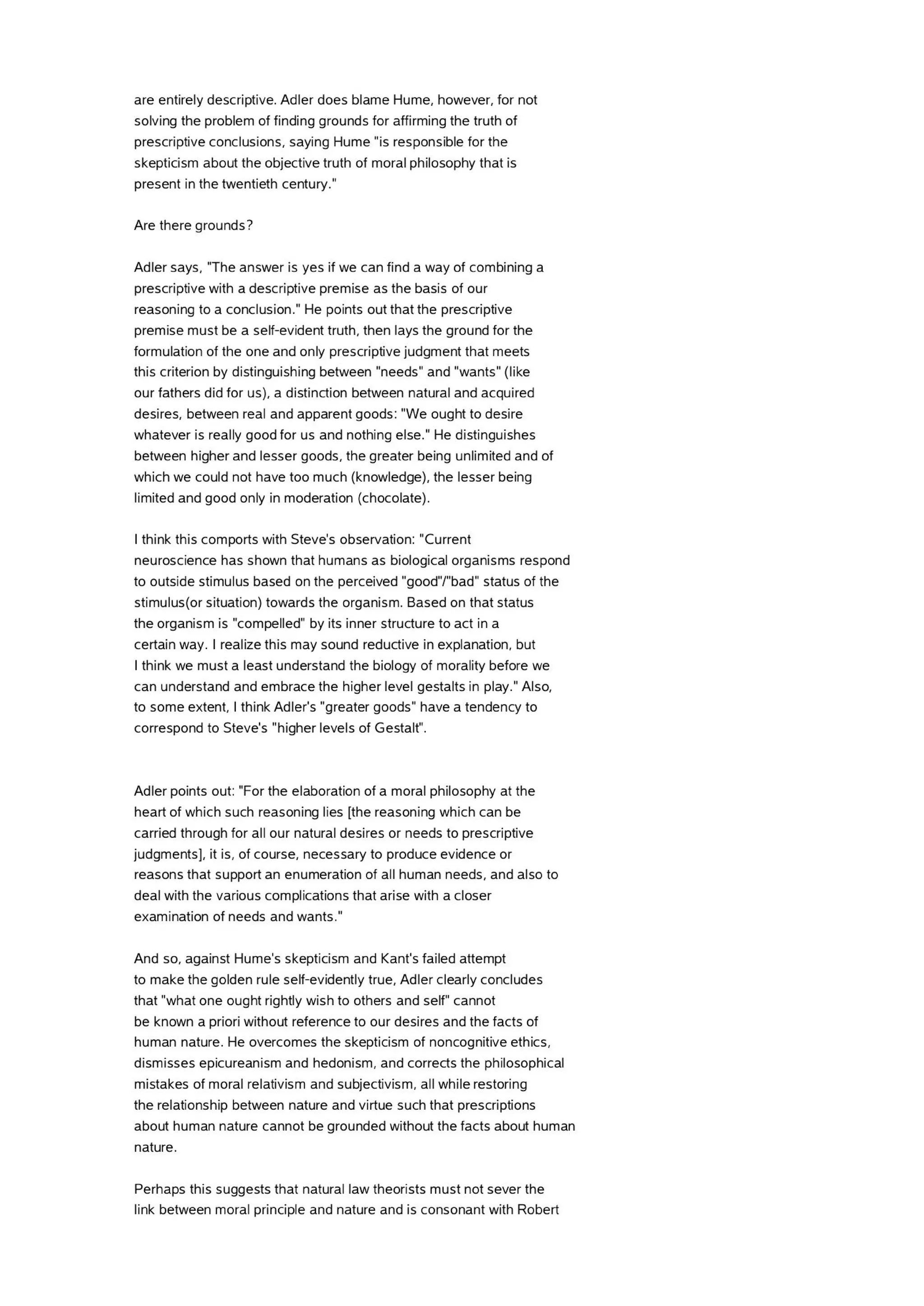 A more compelling morality