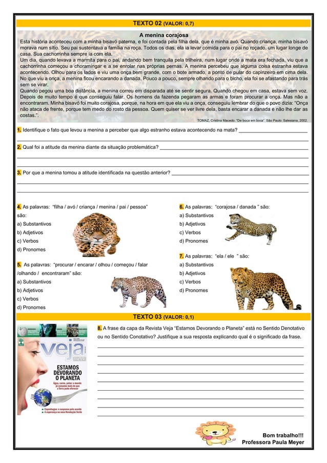 Interpretação Textual (Sétimo Ano) | PDF