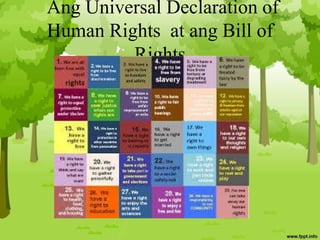Ang Universal Declaration of
Human Rights at ang Bill of
Rights
 