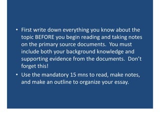 A.P.U.S.H. Essay Skills