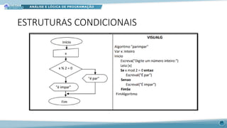 ESTRUTURAS CONDICIONAIS
24
 
