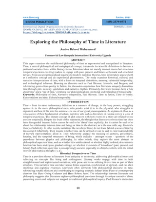Exploring the Philosophy of Time in Literature (www.kiu.ac.ug) | PDF