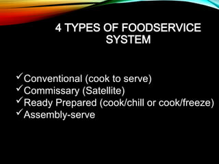 Food Product Flow in 4 Types of Foodservices | PPTX
