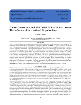 Global Governance and HIV/AIDS Policy in East Africa: The Influence of ...