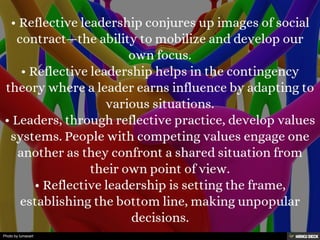 Dimensions within Quality Reflective Leadership