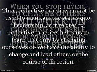 Dimensions within Quality Reflective Leadership