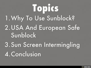 Why Did Sunblock Safety Controversy Surface? | PDF