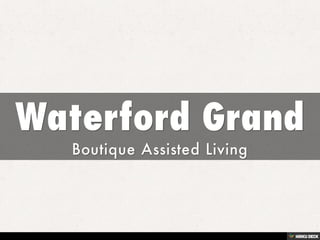 Fusion of Boutique Hotels and Assisted Living