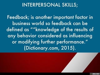 Interpersonal Skills; a Key of Success towards your Goals