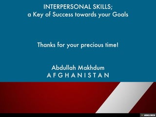 Interpersonal Skills; a Key of Success towards your Goals