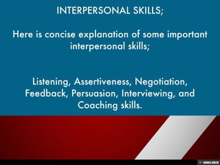 Interpersonal Skills; a Key of Success towards your Goals