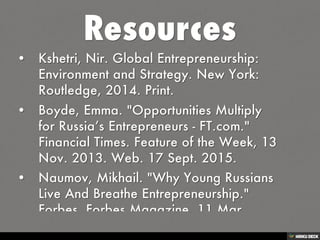 Entrepreneurship in Russia
