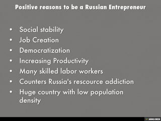 Entrepreneurship in Russia