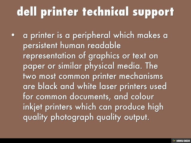 dell printer technical support
