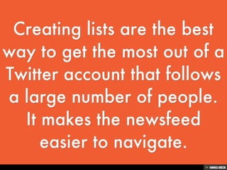 Optimizing Twitter Accounts