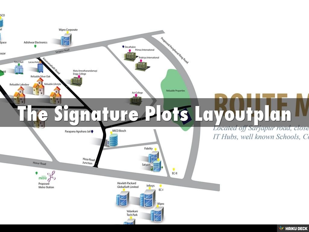The Signature Plots sale near HSR Layout Bangalore