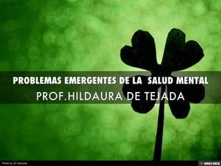 PROBLEMAS EMERGENTES DE LA  SALUD MENTAL  PROF.HILDAURA DE TEJADA 
