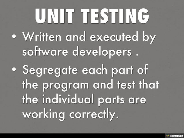 UNIT TESTING | PPT