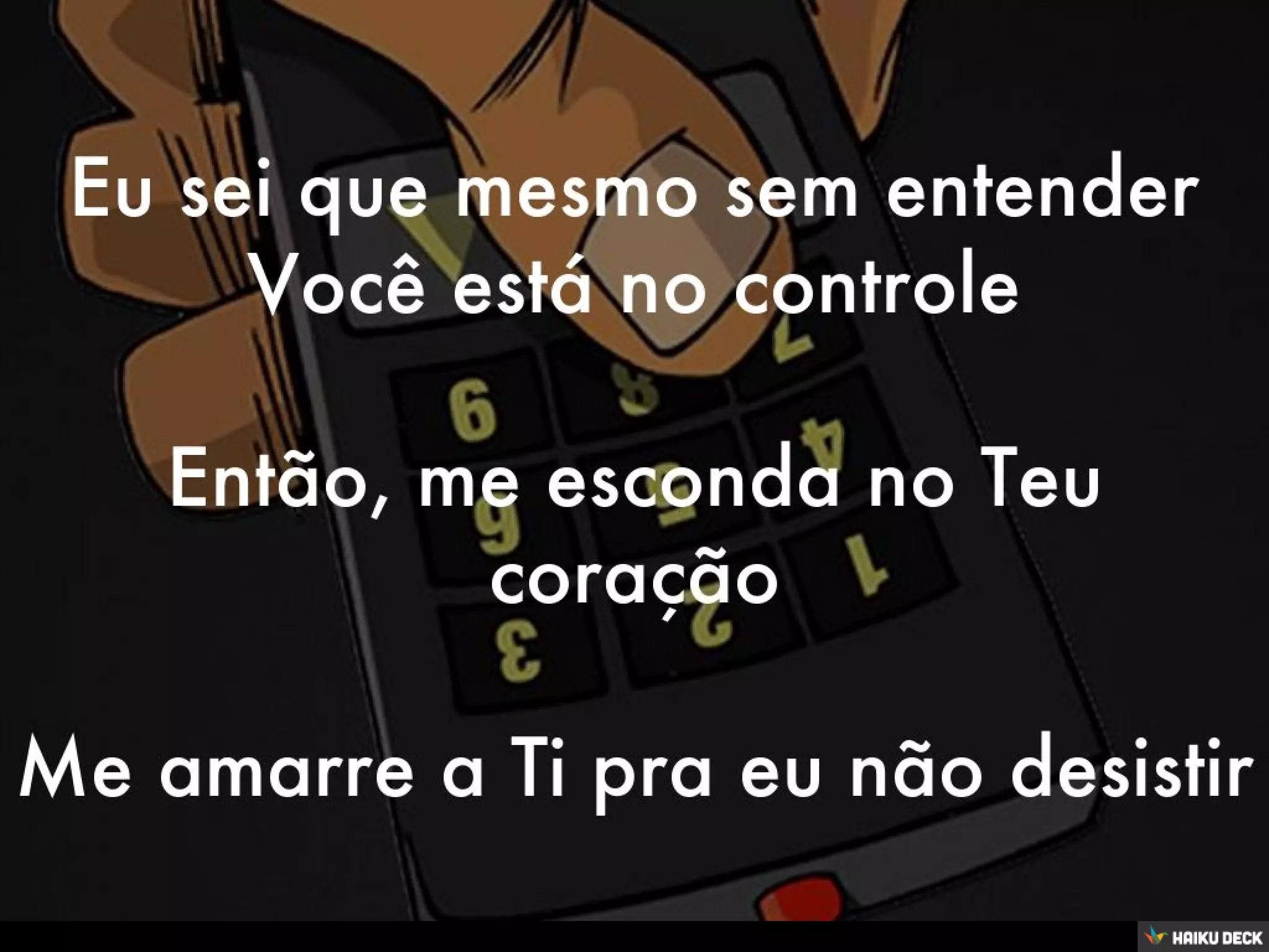 Aquieta minh'alma, faz meu coração ouvir Tua voz Me chama pra perto, só assim eu não me sinto só
