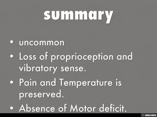 Posterior cord syndrome