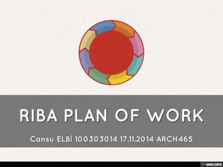 RIBA PLAN OF WORK  Cansu ELBİ 100303014 17.11.2014 ARCH465 