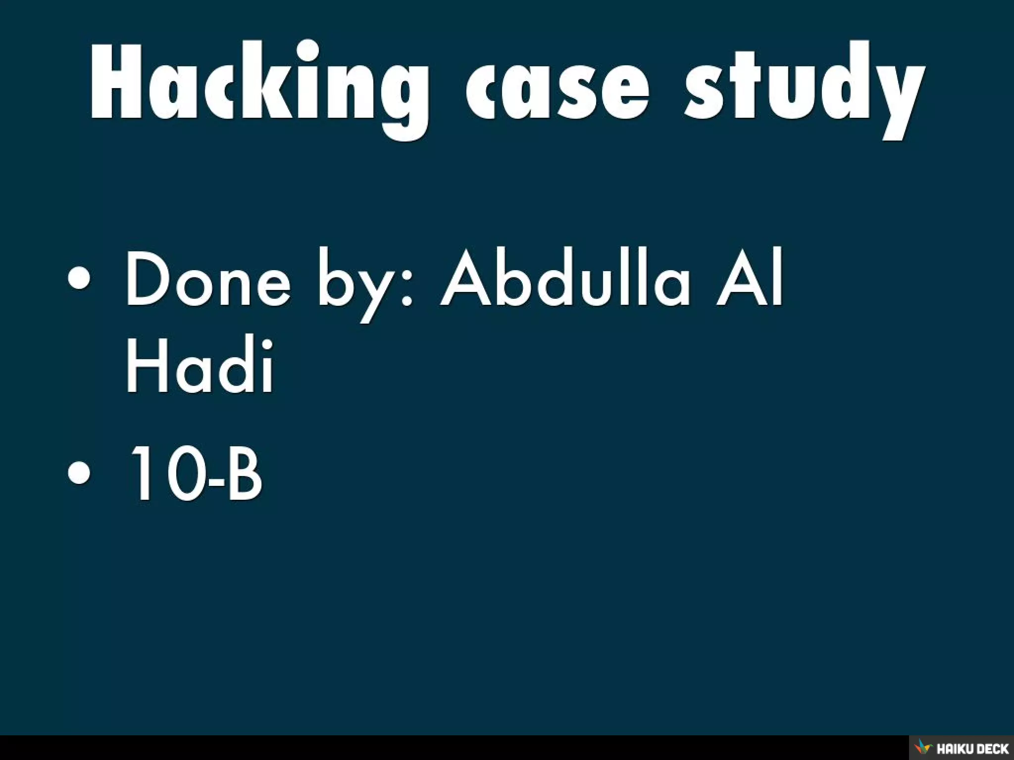 Hacking case study | PDF