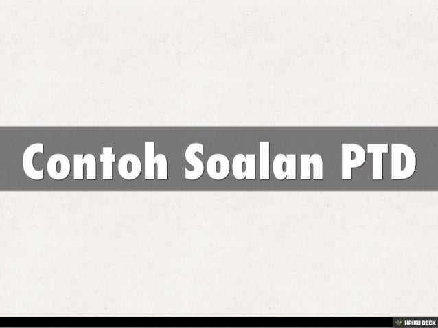 Contoh Soalan PTD