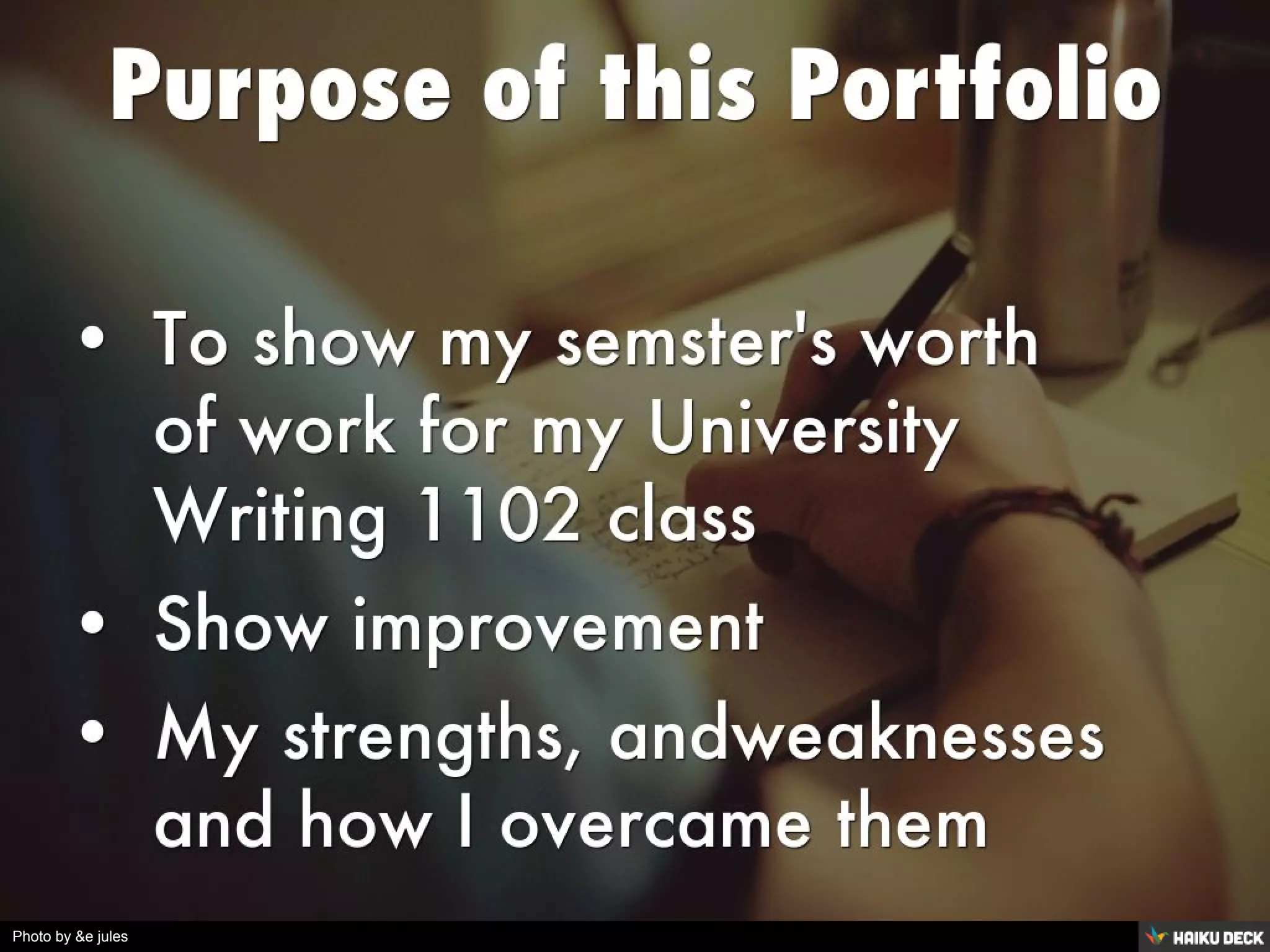 Welcome to my E-Portfolio!