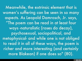 Women's Suffering Portrayed in "The Sick Rose"by William Blake