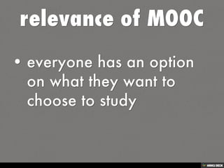 MOOC PRESENTATION