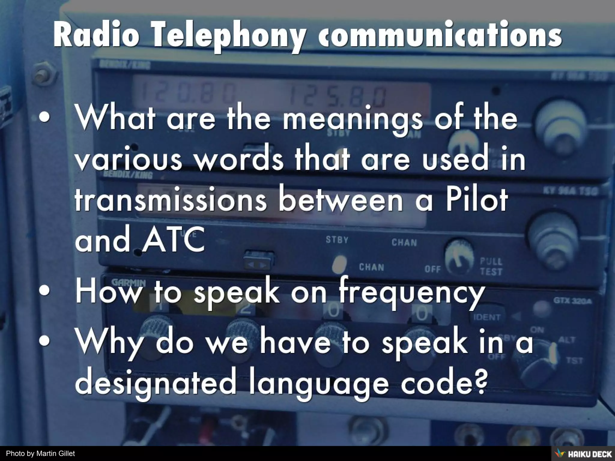 Restricted Radio Telephony training for Pilots | PDF