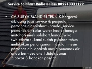 Service Solahart Radio Dalam 082213331122