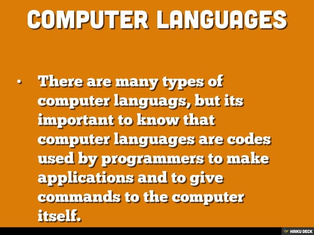 Computer Languages | PPT