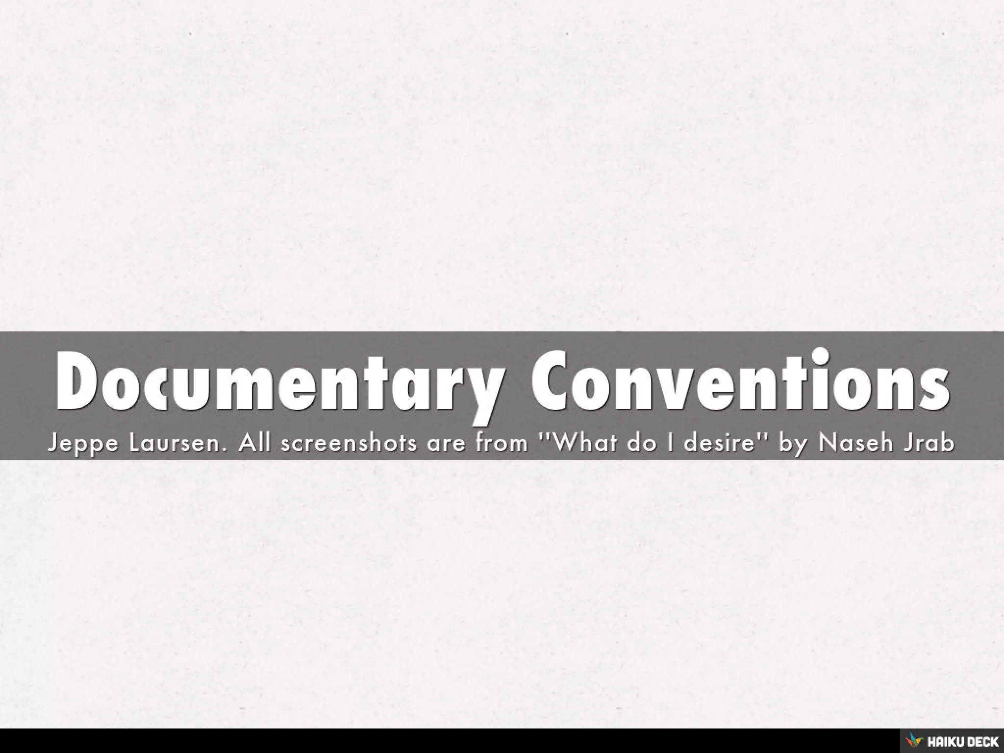 Documentary Conventions | PDF