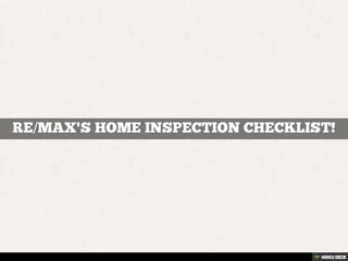 RE/MAX'S Home Inspection Checklist! | PDF